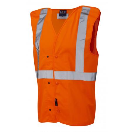 LEO Workwear CHAPELTON ISO 20471 Underground Waistcoat HV ORANGE
