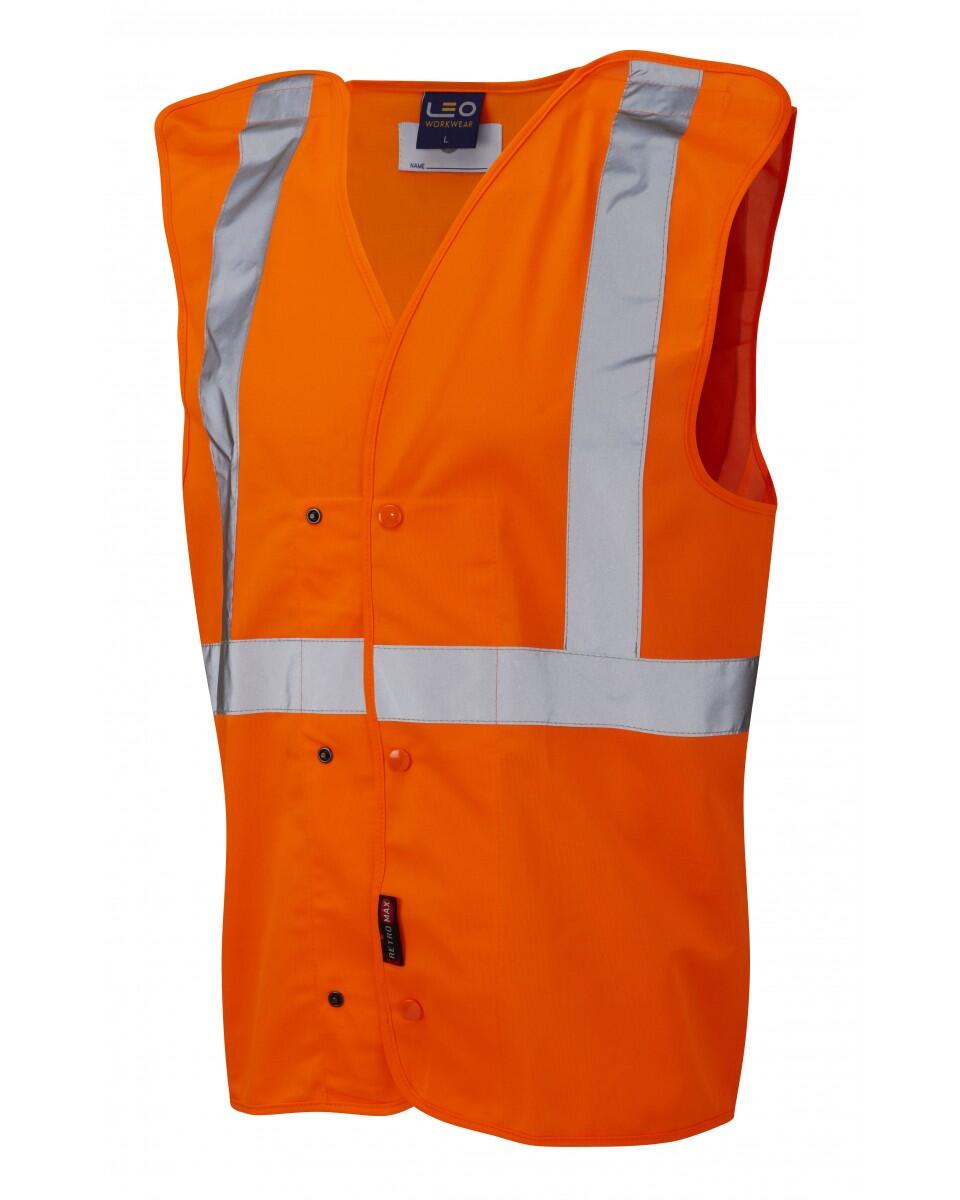 LEO Workwear CHAPELTON ISO 20471 Underground Waistcoat HV ORANGE