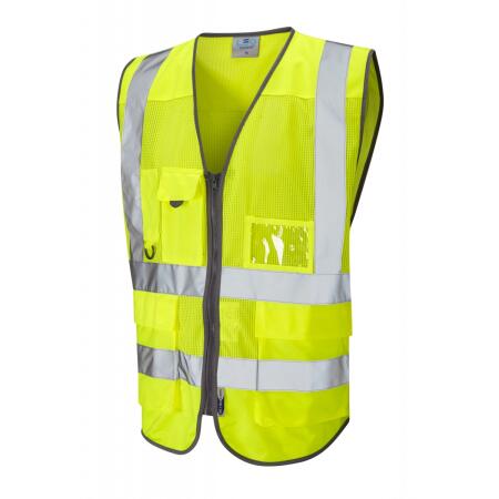 LEO Workwear COBBATON ISO 20471 Cl 2 Coolviz Superior Waistcoat HV YELLOW
