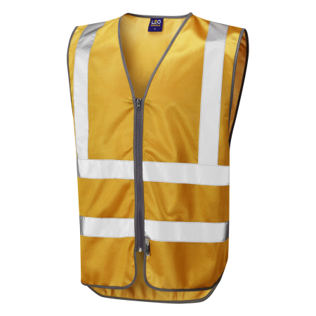 LEO Workwear COMMODORE Reflective Zip Waistcoat GOLD