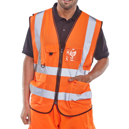 Beeswift Hi-Vis Executive Id Vest Orange
