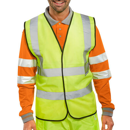 Beeswift Essential Bulk Buy Hi-Vis Vest (Pack Of 100) Saturn Yellow
