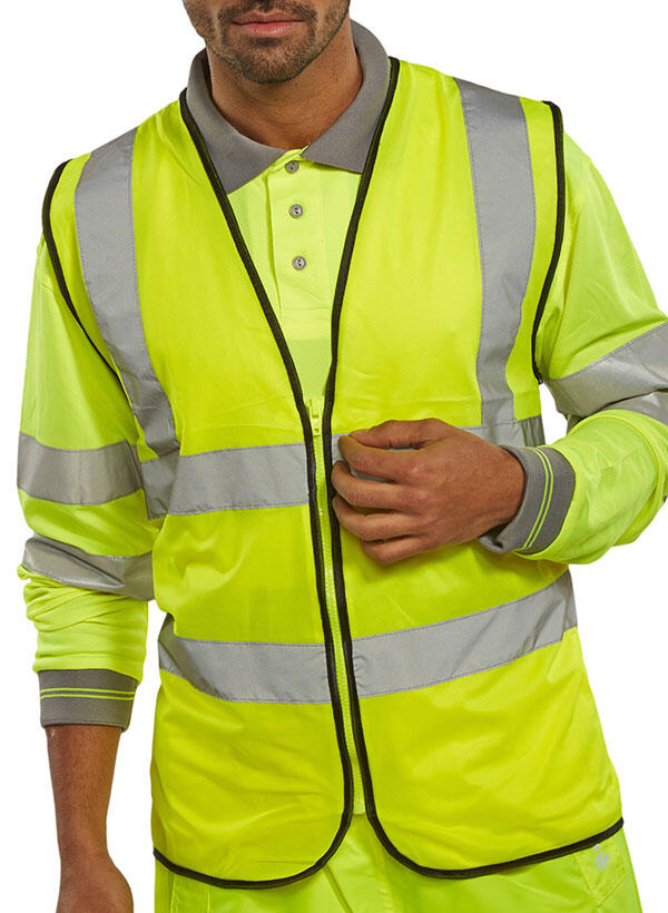 Beeswift Hi-Vis Vest Zip Fastened Saturn Yellow