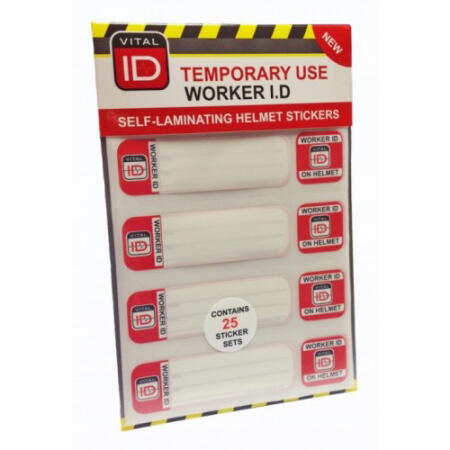 Vital Id Temporary Use Worker Id Stickers White