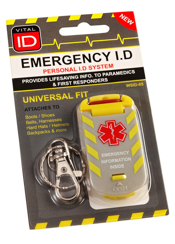 Vital Id Emergency Id Universal Fit Tag Yellow