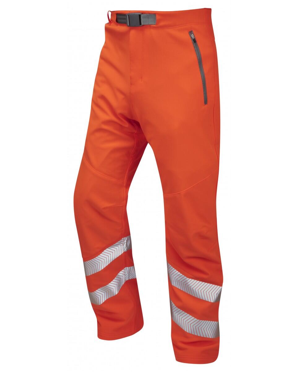 LEO Workwear LANDCROSS ISO 20471 Cl 1 Stretch Work Trouser HV ORANGE
