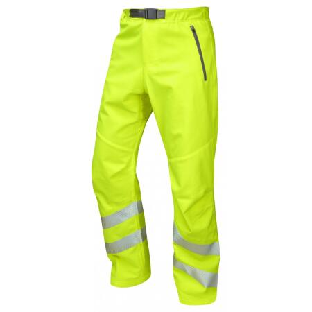 LEO Workwear LANDCROSS ISO 20471 Cl 1 Stretch Work Trouser HV YELLOW