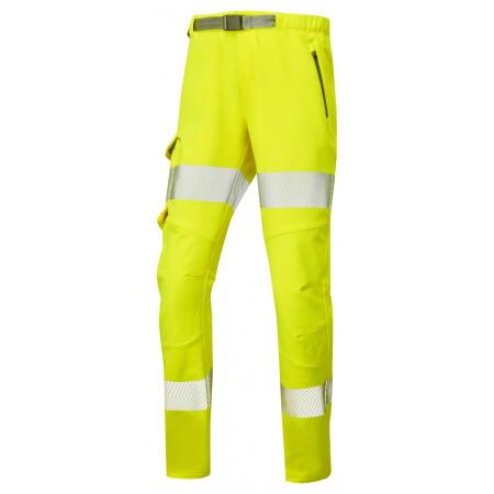 LEO Workwear STARCROSS ISO 20471 Cl 2 Women's Stretch Work Trouser HV YELLOW