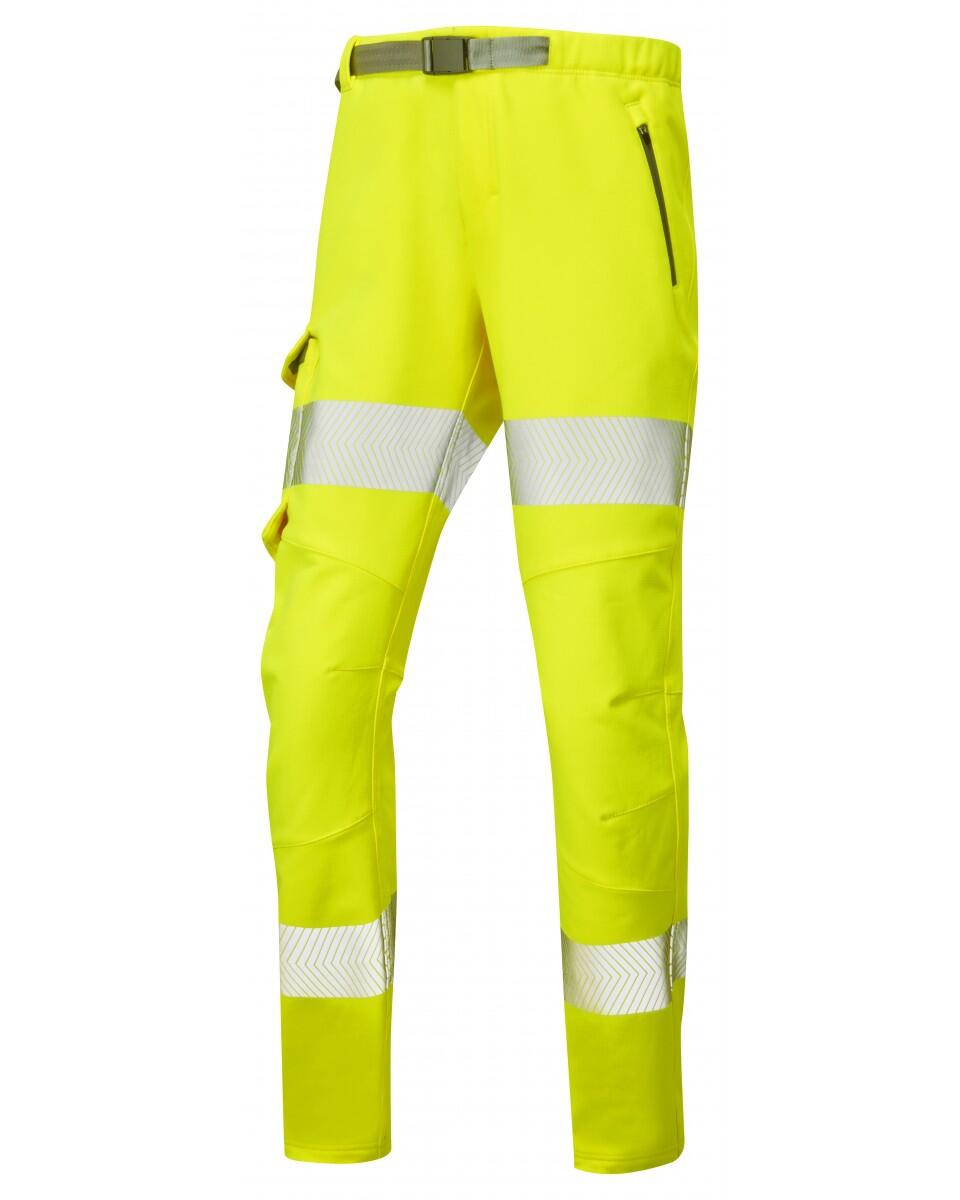 LEO Workwear STARCROSS ISO 20471 Cl 2 Women's Stretch Work Trouser HV YELLOW