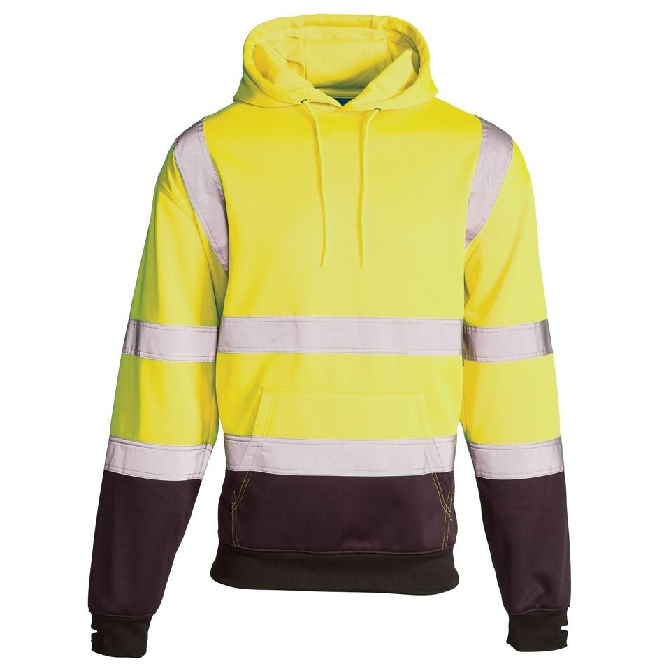 Supertouch Yellow/Navy Hi Vis 2 Tone Hooded Sweatshirt